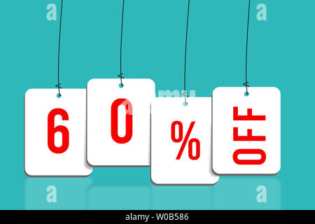 60% off Sale, Discount 60% Off Hintergrund Illustration, Super Sale bis zu 40% Konzept, Stockfoto