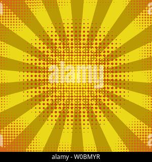 Gelb Retro Vintage Style Hintergrund mit Sonnenstrahlen. Stock Vektor