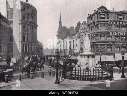 Ludgate Hill - von St. Paul's. London 1896 alte antike vintage Bild drucken Stockfoto