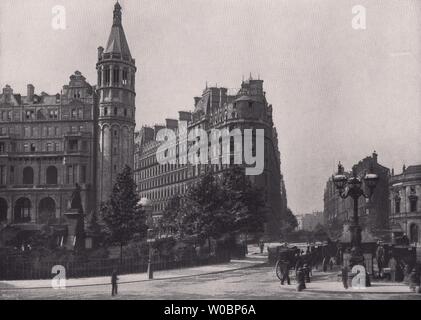 Themse Ufer Nationalliberalen Club Hotel Metropole Avenue Theater 1896 Stockfoto