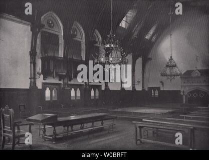 Merchant Taylors' School - Interieur in der Großen Halle. London 1896 alten Drucken Stockfoto