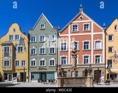 Marienplatz in Weilheim Oberbayern, Deutschland Stockfoto