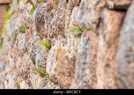 Alte Inka Steinmauern, Mirador de San Cristobel am Stadtrand von Cusco, Peru, Südamerika, Stockfoto