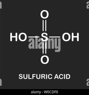 Schwefelsäure Formel Abbildung auf dem dunklen Hintergrund Stock Vektor