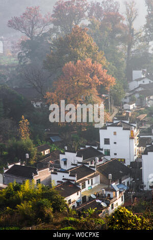 Am Morgen, Shicheng Dorf, Wuyuan, Provinz Jiangxi Stockfoto