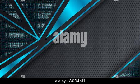 Schwarz und Blau Techno Corporate Business Hintergrund Design Vorlage, für Banner, Wallpaper, Flyer, Landing Page, Kopfzeile, Werbung etc. Stockfoto