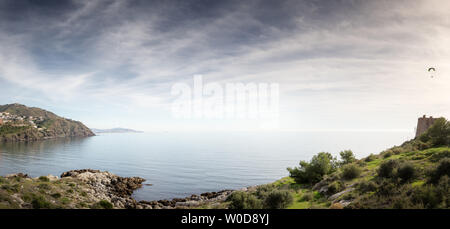 Mit Blick auf die Küste von Almunecar Spanien Stockfoto