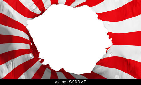 Gebrochene Japan Rising Sun war Flagge, weißer Hintergrund, 3D-Rendering Stockfoto
