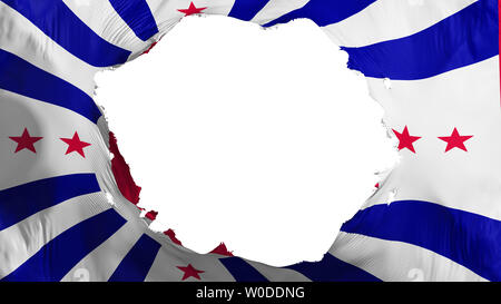 Gebrochene Japan amerikanische Flagge, weißer Hintergrund, 3D-Rendering Stockfoto