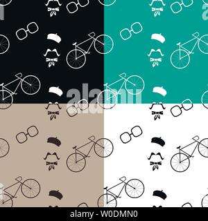 Zusammenfassung nahtlose Muster mit hipster Elemente vector Hintergrund Stock Vektor