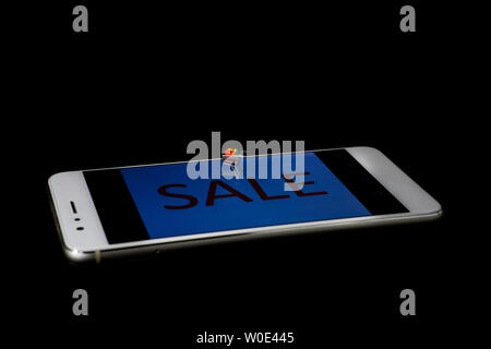 Handy shopping Handy zahlung Konzept Bild Stockfoto