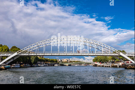 Frankreich, 15. und 16. Arrondissement von Paris, Bahnhof Pont Rouelle über den Fluss Seine Stockfoto