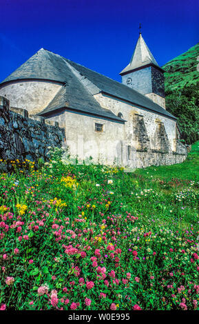 Frankreich, Hautes-Pyrénées, Aure-tal, Kirche Saint Pierre aux Liens in Saint-Lary-Soulan Stockfoto