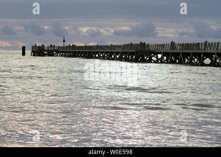 Frankreich, Saint-Jean-de-Monts, 85, der Pier im Herbst Stockfoto