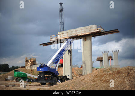 Die MD-Rt. 200, Intercounty Connector, Baustelle in der Nähe der Autobahn 95 ist in Maryland am 2. August 2009 gesehen. Das Konjunkturpaket hat erlaubt, sich auch weiterhin für den Transport solcher Projekte beginnen. UPI/Kevin Dietsch Stockfoto