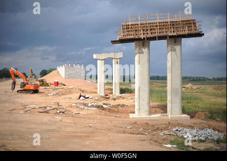 Die MD-Rt. 200, Intercounty Connector, Baustelle in der Nähe der Autobahn 95 ist in Maryland am 2. August 2009 gesehen. Das Konjunkturpaket hat erlaubt, sich auch weiterhin für den Transport solcher Projekte beginnen. UPI/Kevin Dietsch Stockfoto