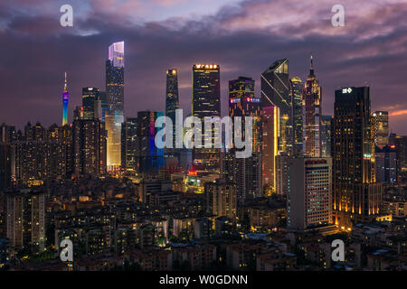 Nachtansicht von Guangzhou Stockfoto