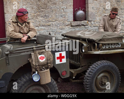 D-Day in der Normandie historische Reenactment Enthusiasten Stockfoto