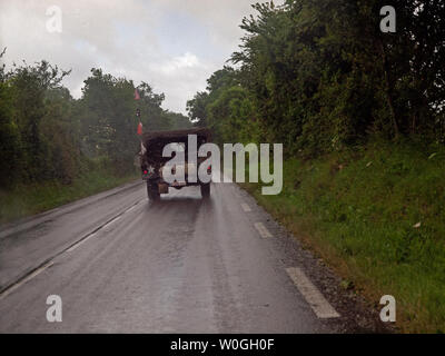 Ein vintage US-Army Jeep in der Normandie während des D-Day Gedenkfeiern Stockfoto