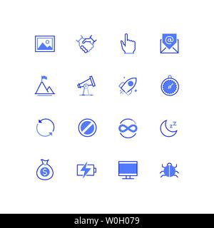 Business- und Sicherheits-line Design style Icons einstellen Stock Vektor