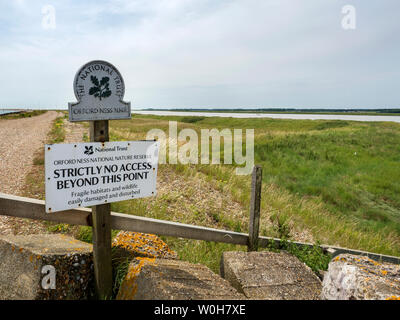 Orford Ness National Nature Reserve National Trust Streng keine Zeichen in Aldeburgh Suffolk England Stockfoto