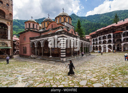 Das Kloster des Heiligen Ivan von Rila, besser als das Kloster Rila bekannt ist der größte und berühmteste Orthodoxen Kloster in Bulgarien Stockfoto