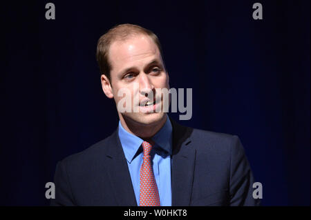 Der britische Prinz William, Herzog von Cambridge, liefert Erläuterungen auf der internationalen Korruption Jäger Allianz Konferenz, bei der Weltbank am 8. Dezember 2014 in Washington, D.C., UPI/Kevin Dietsch Stockfoto