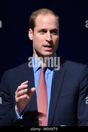 Der britische Prinz William, Herzog von Cambridge, liefert Erläuterungen auf der internationalen Korruption Jäger Allianz Konferenz, bei der Weltbank am 8. Dezember 2014 in Washington, D.C., UPI/Kevin Dietsch Stockfoto