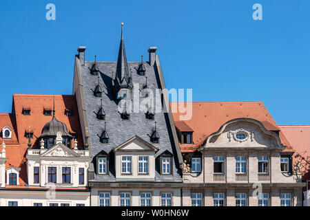 Historische Gebaeude am Marktplatz in Leipzig, Sachsen | Historische Gebäude am Marktplatz in der Altstadt von Leipzig, Sachsen Stockfoto