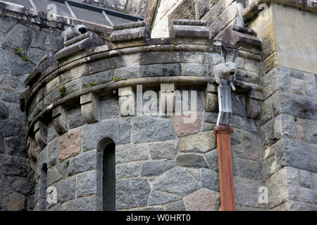 Kaninchen gargoyle Detail im St Conan's Kirk am Ufer des Loch Awe, Argyll und Bute, Schottland. Stockfoto