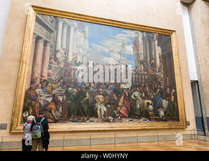 Paris, Frankreich, 10.November 2016: Touristische kommen historische christliche Bild in Versailles zu sehen Stockfoto