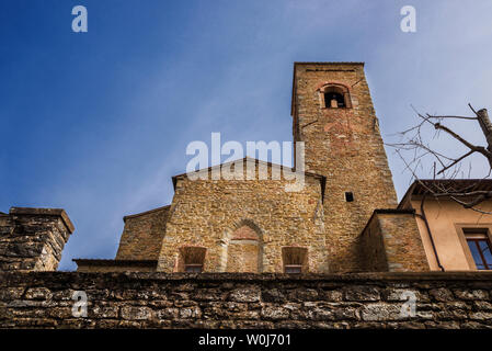 Ansicht des Heiligen Augustinus mittelalterliche Kirche in Cortona Altstadt, eine alte, kleine Stadt in der Toskana Stockfoto