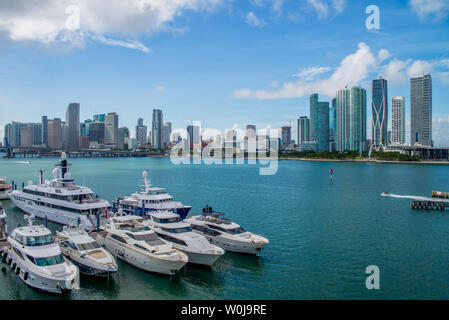 Luftbild der Bucht in Miami, Florida, USA Stockfoto