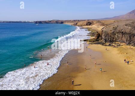 Playa de la Cera, Papagayo Strände, Playas de Papagayo, in der Nähe von Playa Blanca, Lanzarote, Kanarische Inseln, Spanien Stockfoto