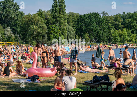 Strandbad Müggelsee, Sommer 2019, Berlin Köpenik, Deutschland Stockfoto