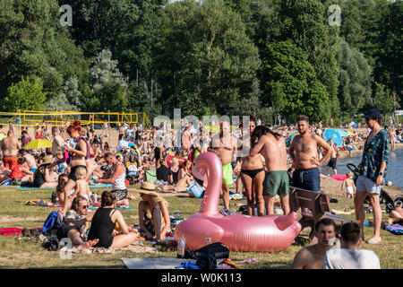 Strandbad Müggelsee, Sommer 2019, Berlin Köpenik, Deutschland Stockfoto