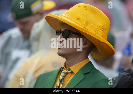 Die Green Bay Packers Fan während der NFL Woche 3 Spiel zwischen den Washington Redskins und Green Bay Packers am FedEx Feld in Landover, Maryland am 23. September 2018. Foto von Alex Edelman/UPI Stockfoto