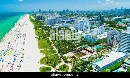 Luftaufnahme der Stadt Miami Beach. South Beach. Florida. USA. Stockfoto