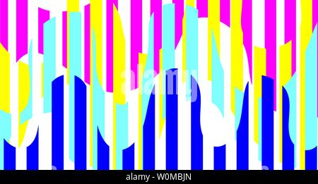 Helle Muster blau gelb Pink Wave Stock Vektor