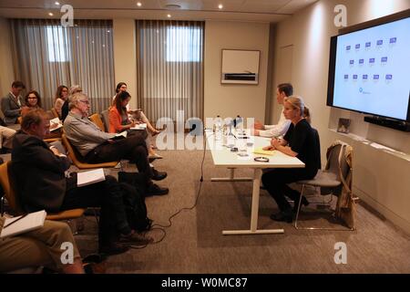 Der Foreign Press Association Diskussion mit Jason Langrish auf Brexit und die Kanada Abkommen vom 27. Juni 2019 ausländische Presse Zentrale. London UK Stockfoto