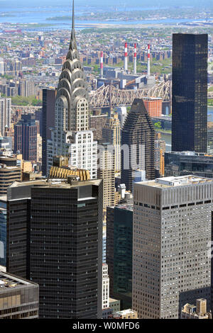 Blick auf die Wolkenkratzer von New York City Stockfoto