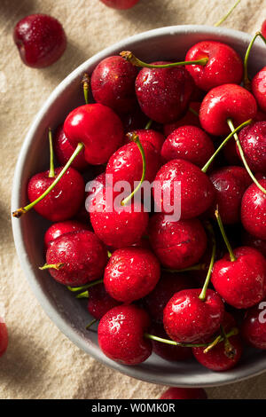 Rohe rote Bio Kirschen bereit zu Essen Stockfoto