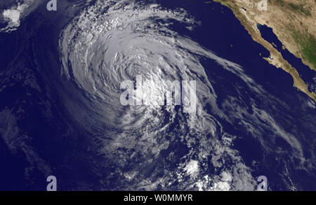 Dieses NOAA Bild von NOAA's geht - West zeigt Tropischer Sturm Marie an der Küste von Mexiko am 28. August 2014 erfasst. UPI/NOAA Stockfoto