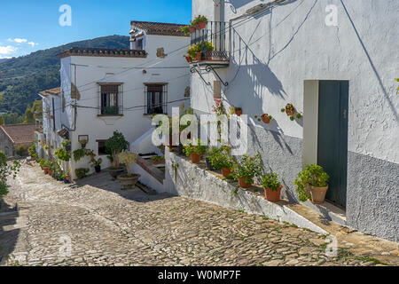 Straße der ländlichen Gemeinde Jimena de la Frontera, Cadiz Stockfoto