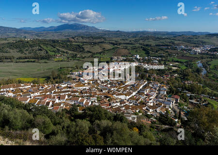 Straße der ländlichen Gemeinde Jimena de la Frontera, Cadiz Stockfoto