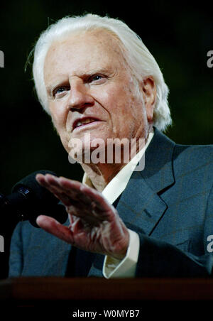 Evangelisten Prediger Billy Graham starb im Alter von 99 Jahren in seinem Haus in Montreat, North Carolina am 21. Februar 2018. Er ist in New York in einem 2005-Foto gezeigt. Foto von Monika Graff/UPI Stockfoto