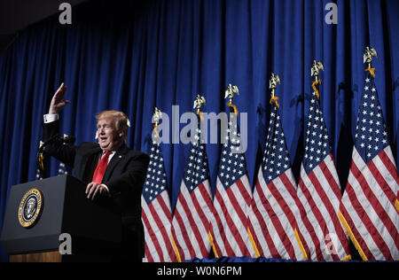 Us-Präsident Donald Trump spricht an der Nationalen Vereinigung der Immobilienmakler gesetzgebenden Versammlungen und Expo, 17. Mai 2019 im Marriott Wardman Park Hotel in Washington, DC. Foto von Olivier Douliery/UPI Stockfoto