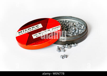 Ein 60er Dose 500 Milbro "Caledonian' 0.177 Kaliber führen Air Gun pellets Stockfoto