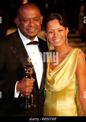 Bester Schauspieler Oscar Preisträger Forest Whitaker (L) und seine Frau Keisha (R) kommen an die Vanity Fair post-79th Academy Awards Party im Morton's in West Hollywood am 25. Februar 2007. (UPI Foto/Gary C. Caskey) Stockfoto