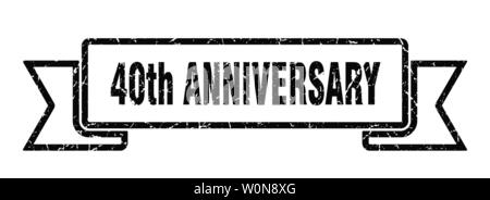 40. Jahrestag grunge Band. 40-jähriges Jubiläum. 40. Jahrestag banner Stock Vektor